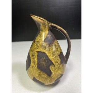 Jasba Keramik Germany Small Vase Jar Gold Yellow RARE 50s/60s